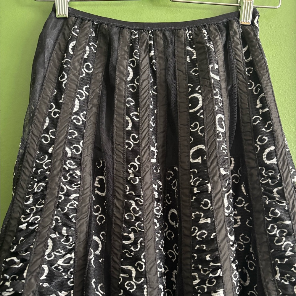 Vintage Black Ruffled Midi Skirt - Picture 5 of 10